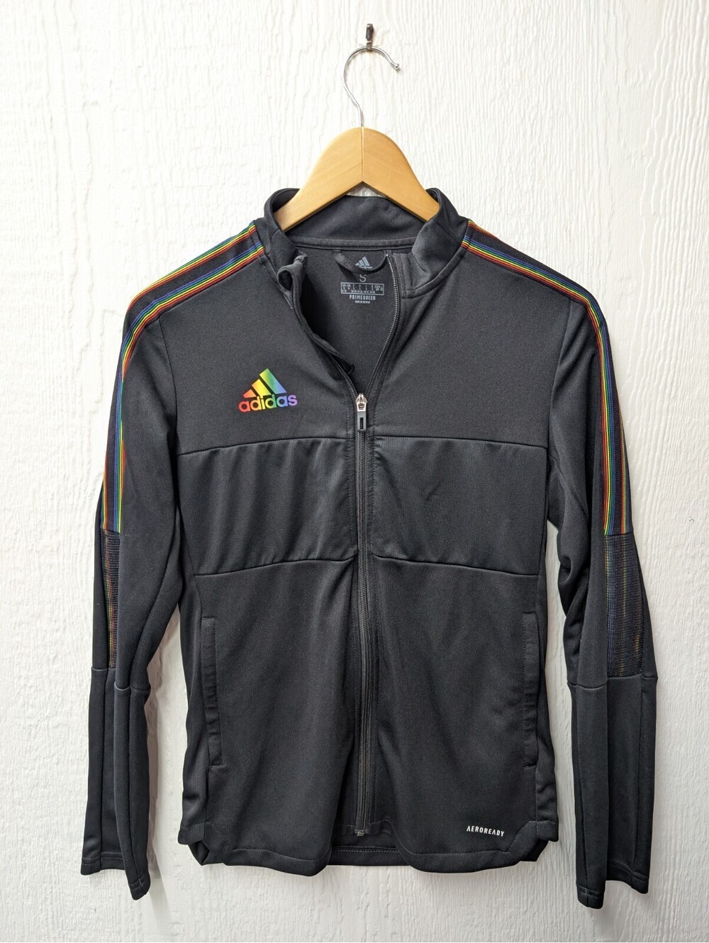 Adidas Aeroready Track Jacket Pride Rainbow 3-Stripes Women's Small